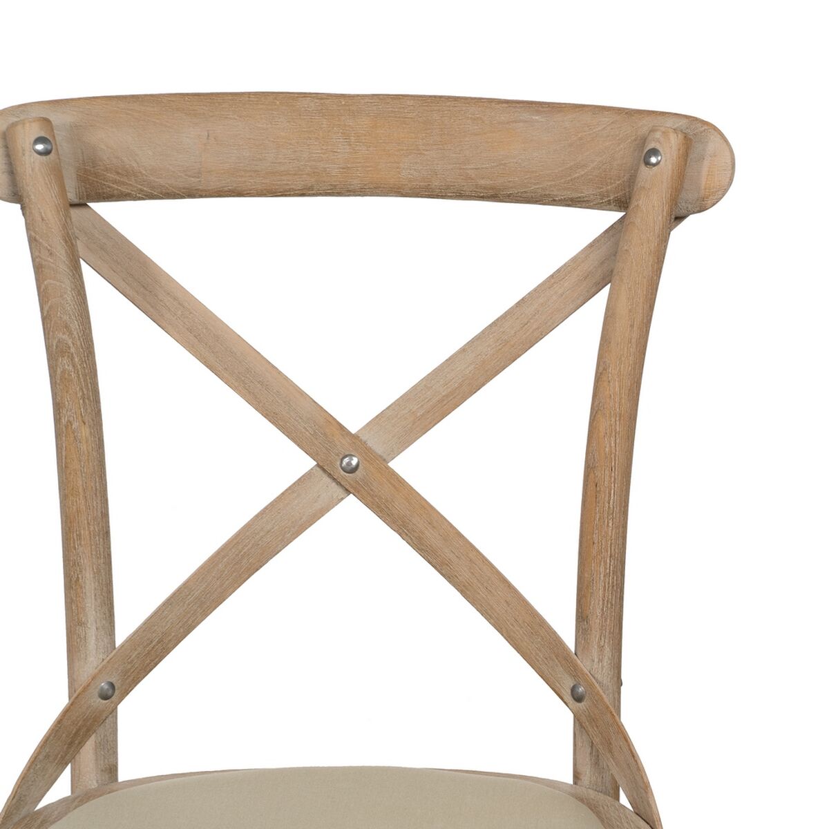 Matsalsstol Beige Naturell Gummiträ Bomull Polyester 44 x 42 x 88 cm - 5
