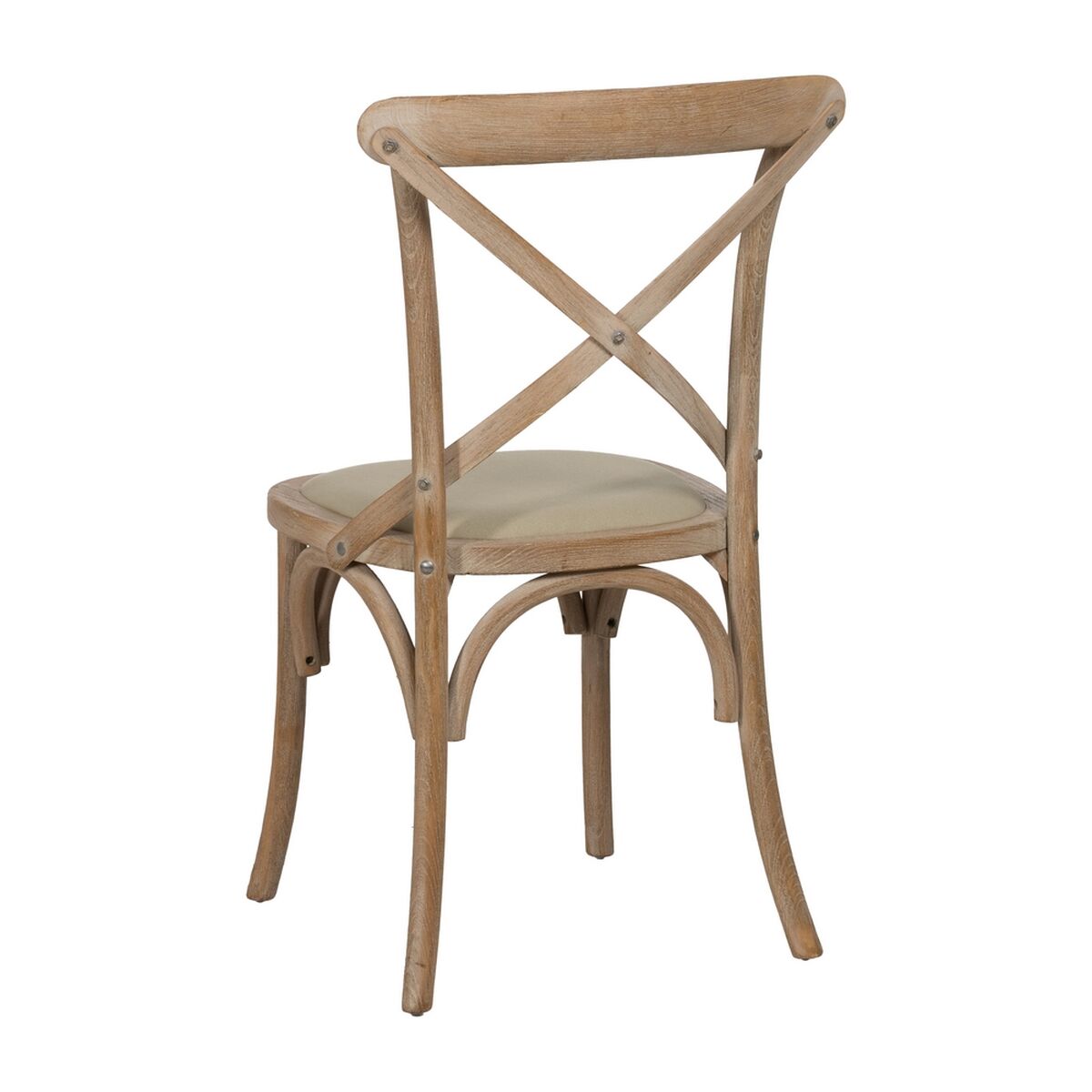 Matsalsstol Beige Naturell Gummiträ Bomull Polyester 44 x 42 x 88 cm - 4