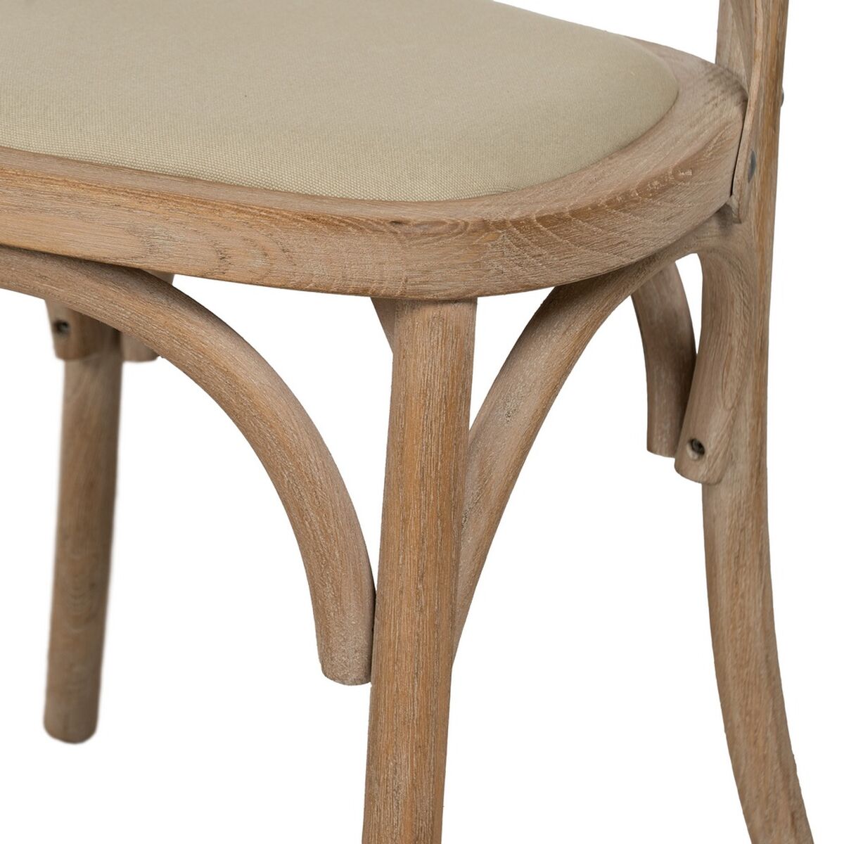 Matsalsstol Beige Naturell Gummiträ Bomull Polyester 44 x 42 x 88 cm - 8