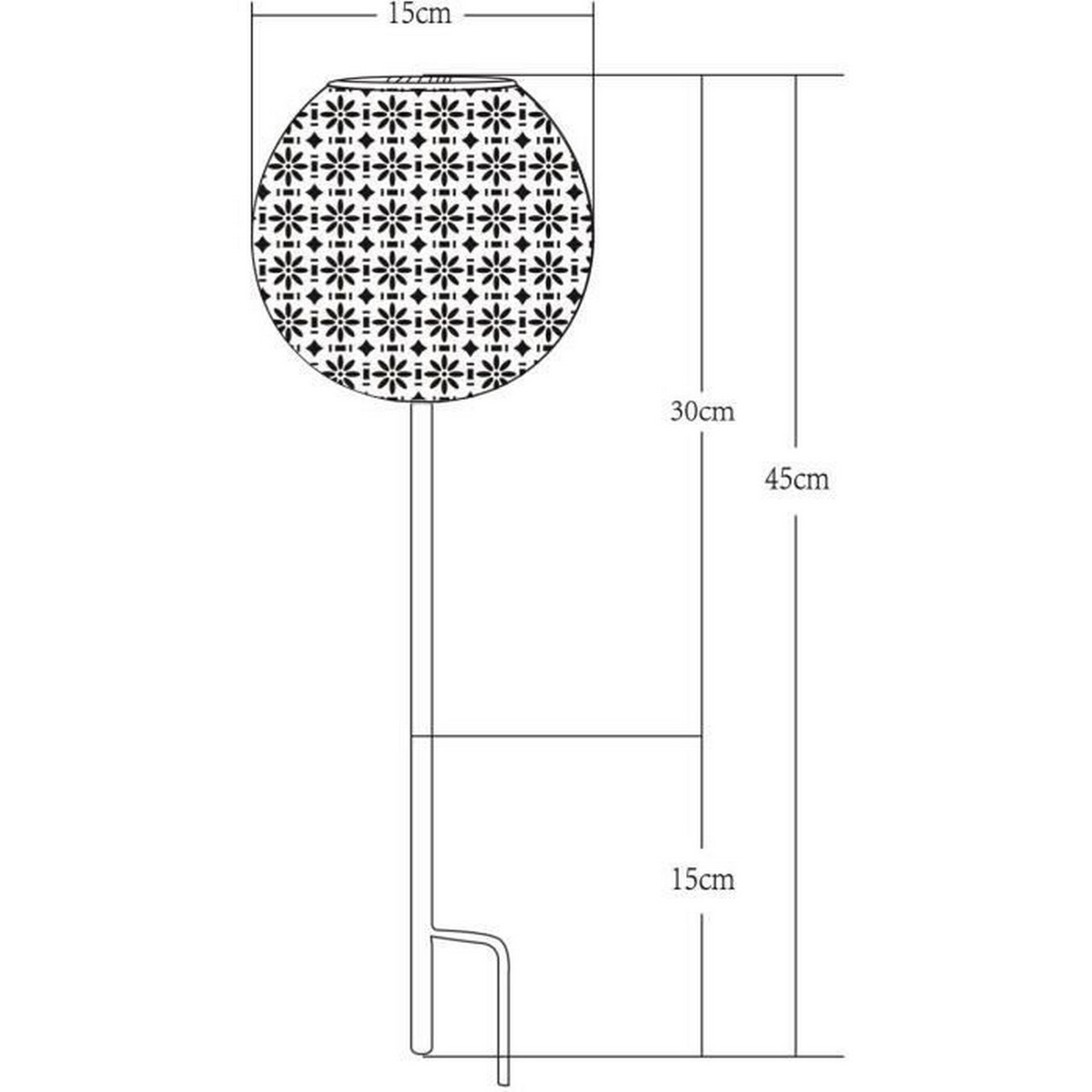Solcellslampa Galix Retro Metall 15 x 45 cm Dekoration - 4