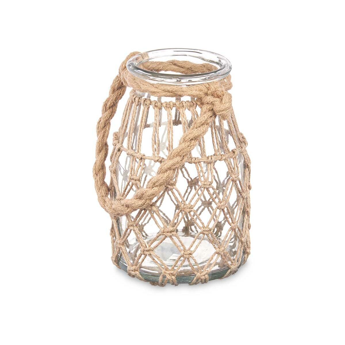 Ljusstakar Gift Decor Transparent Naturell Glas Snöre 14 x 21 cm 16 x 21 x 14 cm Burk (6 antal) - 5