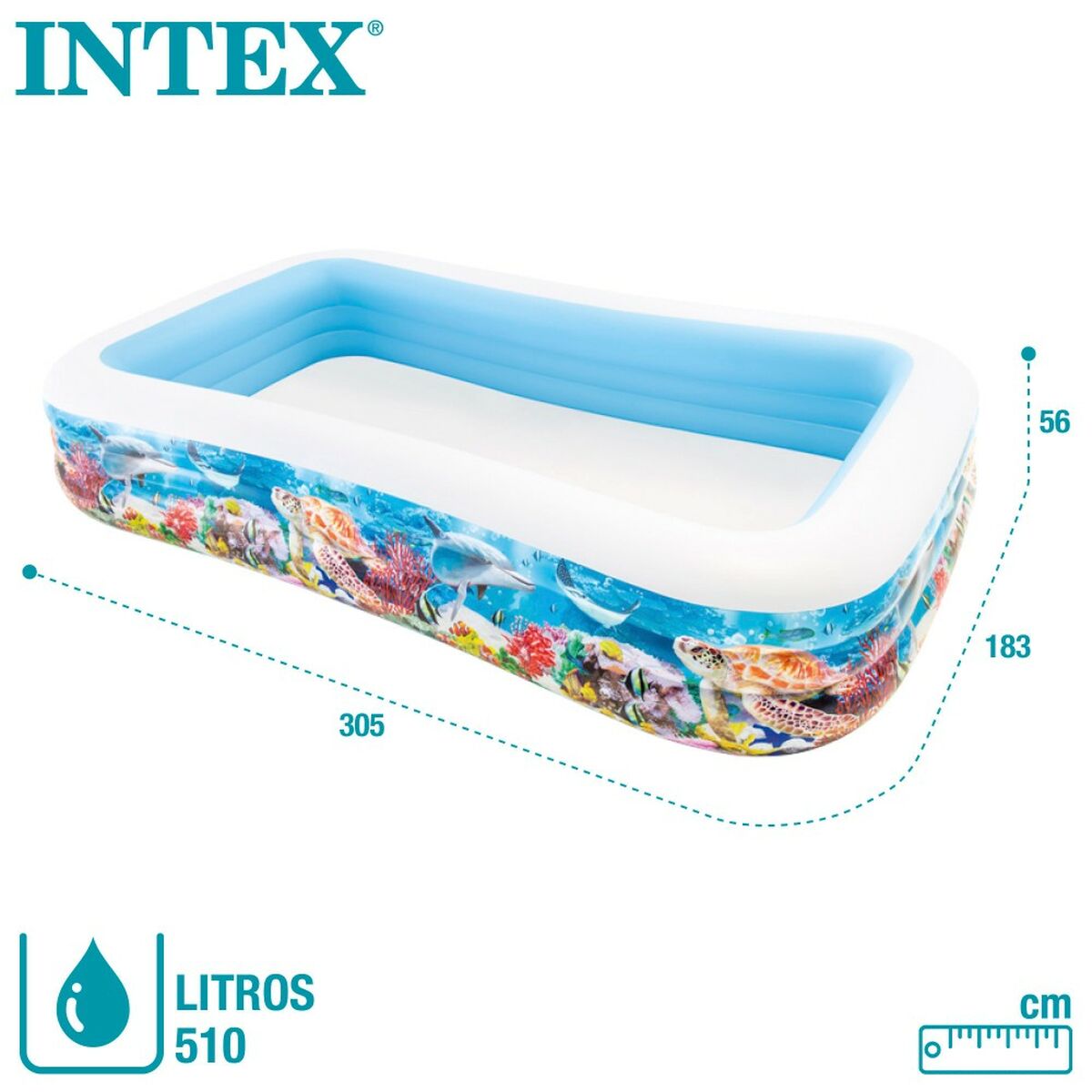 Upplåsbar bassäng Intex Tropiskt 1020 L 305 x 56 x 183 cm - 6