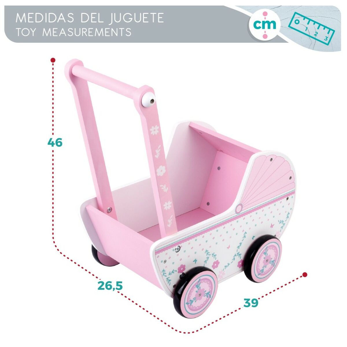 Dockvagn Woomax Rosa 39 x 46 x 26,5 cm - 10