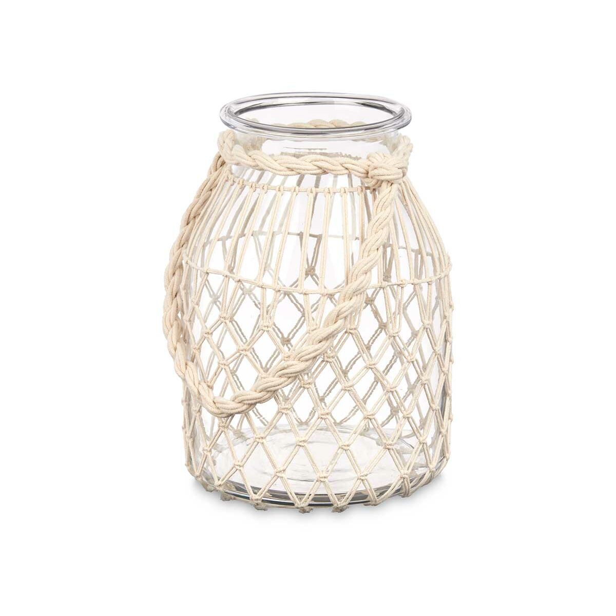 Ljusstakar Gift Decor Vit Transparent Glas Snöre 20 x 30 cm 22 x 30 x 20 cm Burk (4 antal) - 5