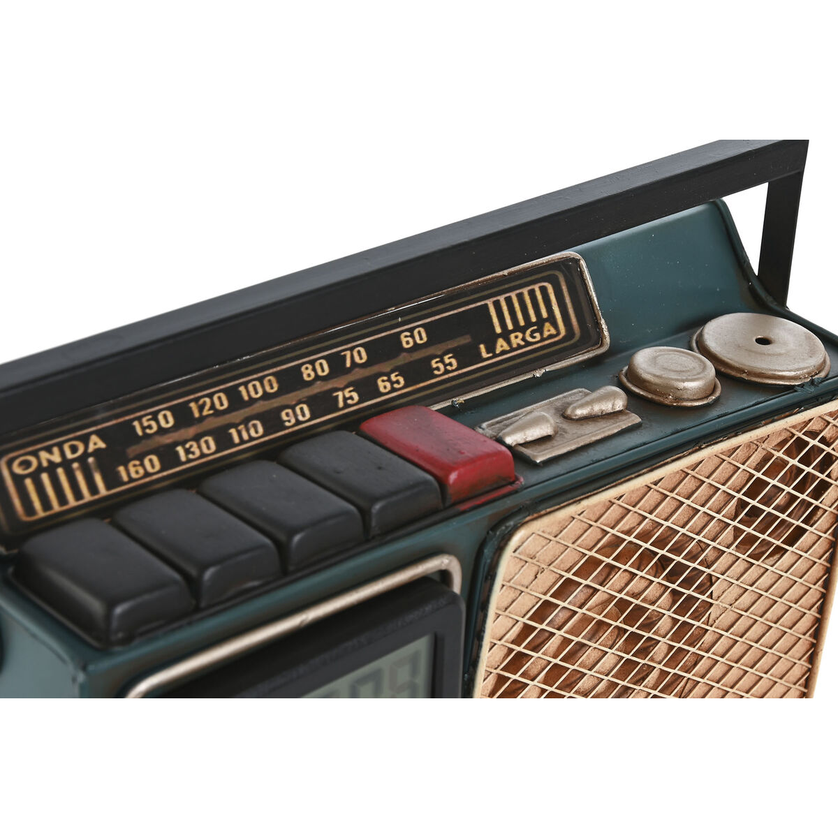 Asztali óra Home ESPRIT Gyllene Mörkgrön Metall Radio 24 x 8 x 17 cm - 3