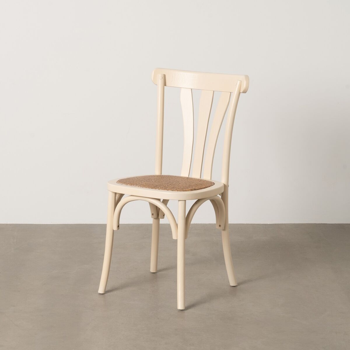 Matsalsstol Kräm Naturell Rattan Almträ 48 x 47 x 88,5 cm - 2
