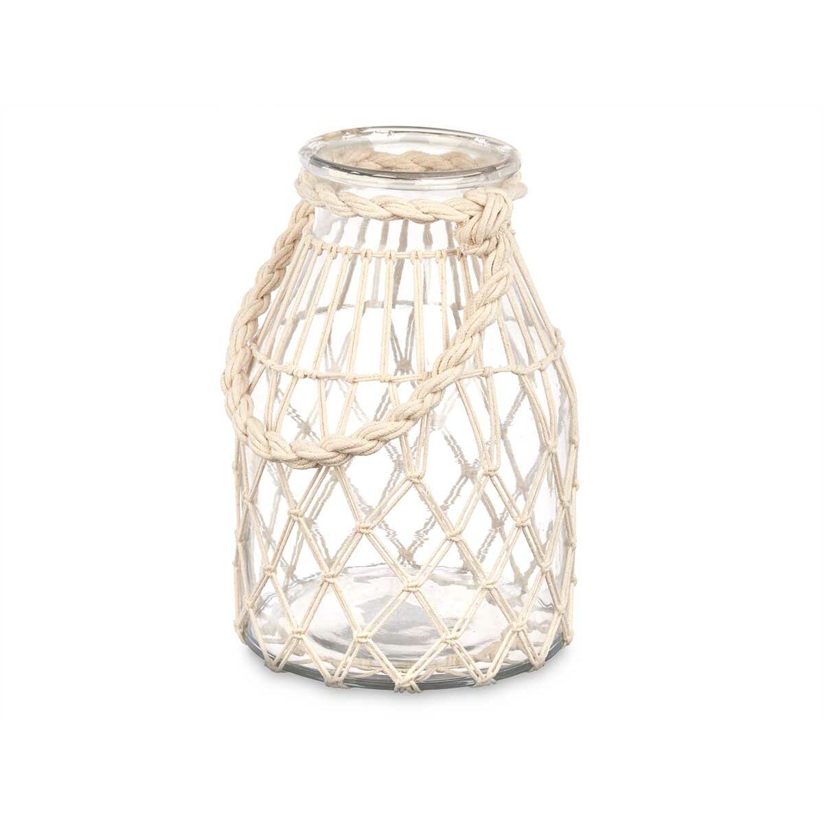 Ljusstakar Gift Decor Vit Transparent Glas Snöre 17 x 25 cm 17 x 27 x 17 cm Burk (4 antal) - 3