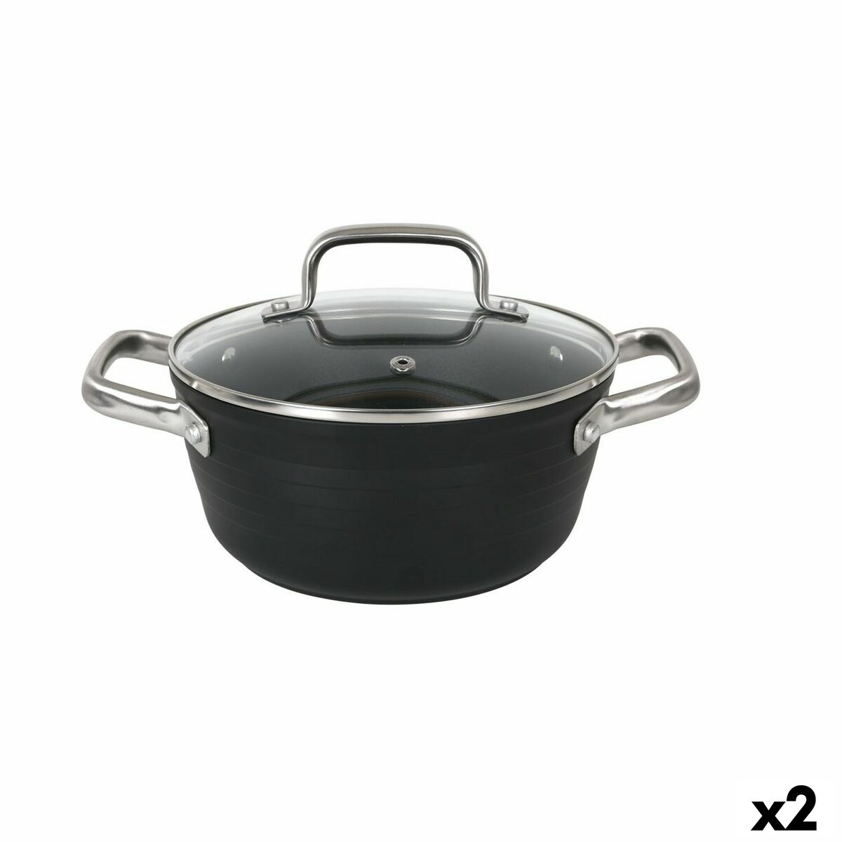 Kastrull med glaslock Quttin Spiral Smitt aluminium Ø 20 cm (2 antal) - 3