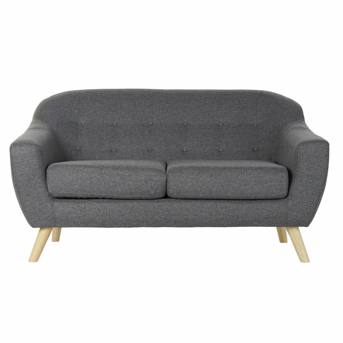 2-mans soffa DKD Home Decor 8424001799428 Grå Multicolour Naturell Trä Gummiträ Scandi 146 x 72 x 82 cm