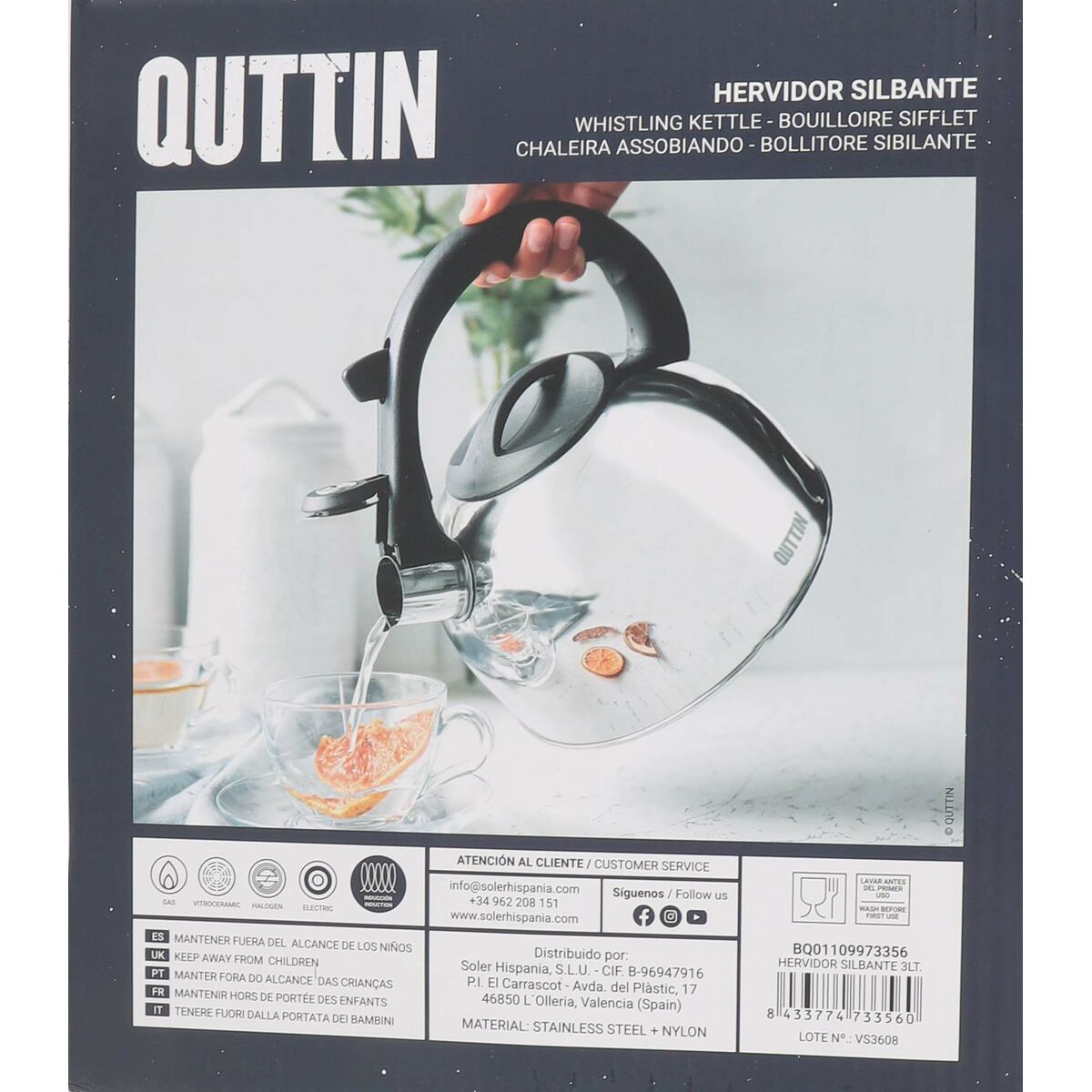 Vattenkokare Quttin 3 L Visslare (6 antal) - 5