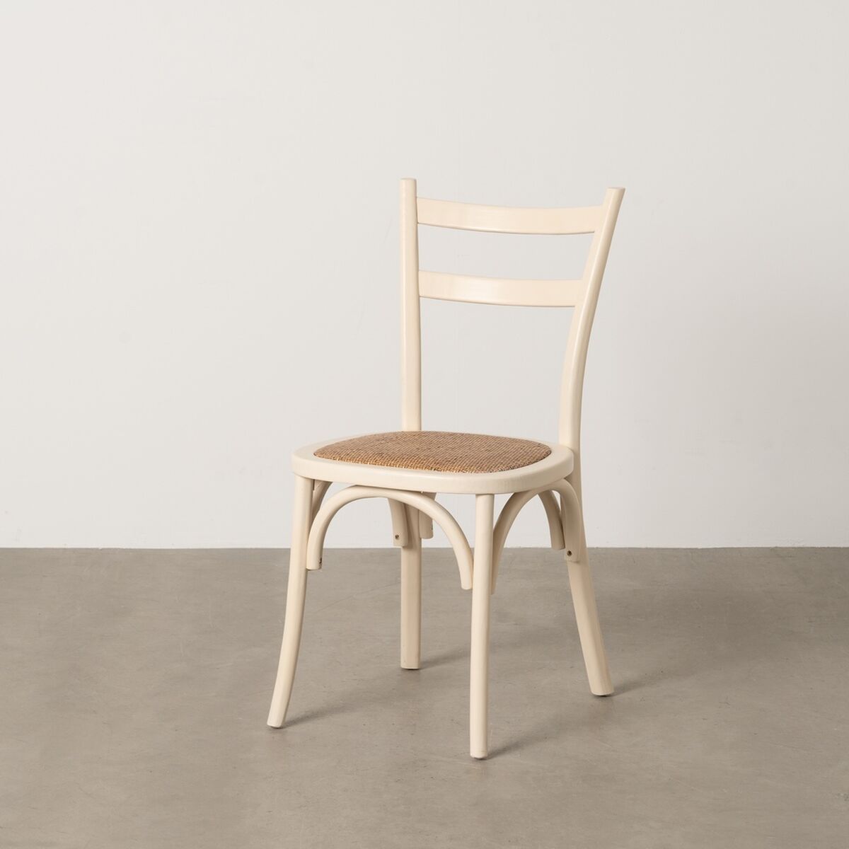 Matsalsstol Kräm Naturell Rattan Almträ 45 x 54 x 88,5 cm - 2