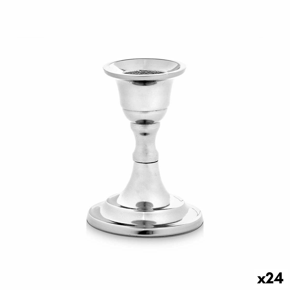 Kandelaber Gift Decor Silvrig Silver Aluminium 4,5 x 9 x 6 cm 6,3 x 8,5 x 6,3 cm (24 antal)