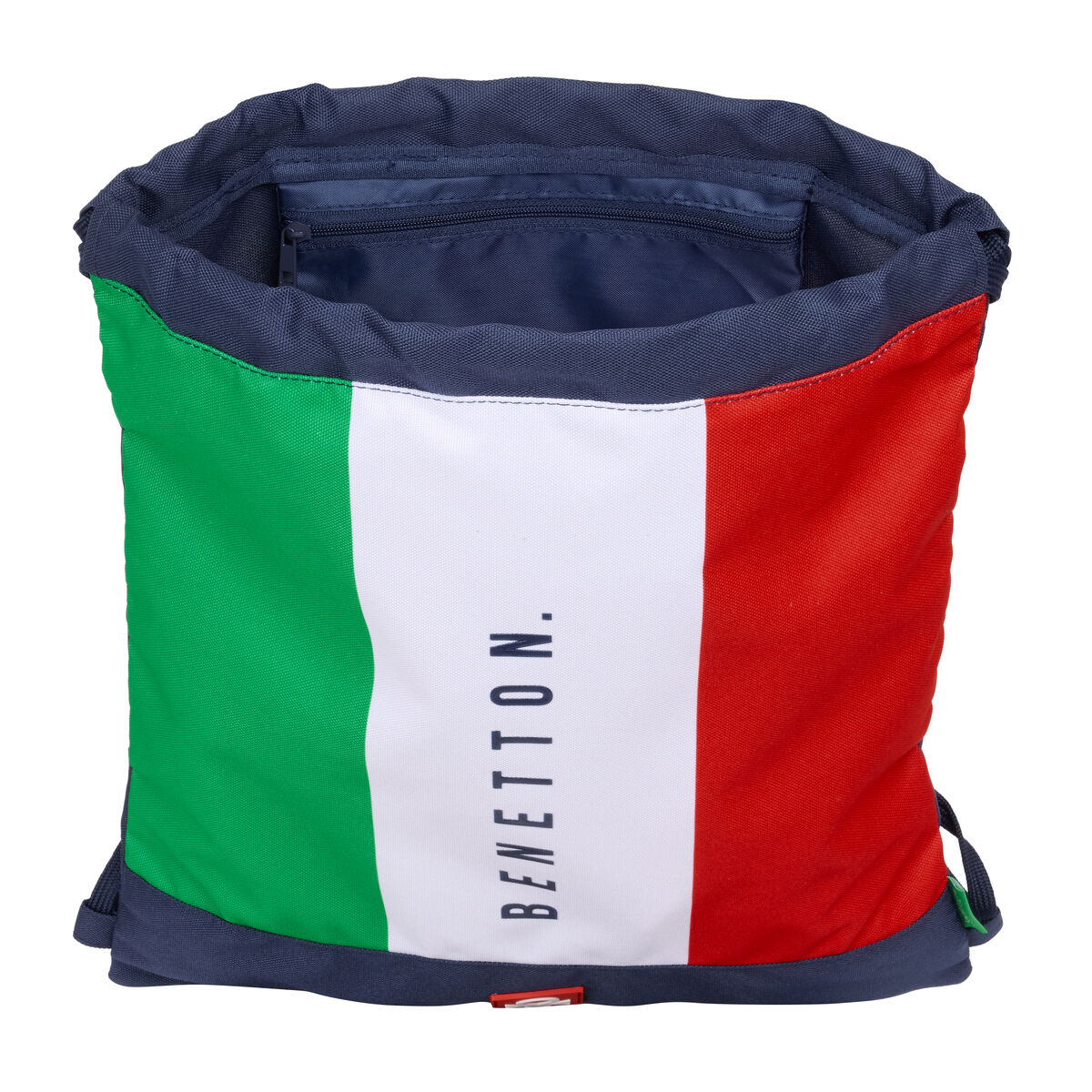 Skopåse med remmar Benetton Flag Marinblå 35 x 40 x 1 cm - 4