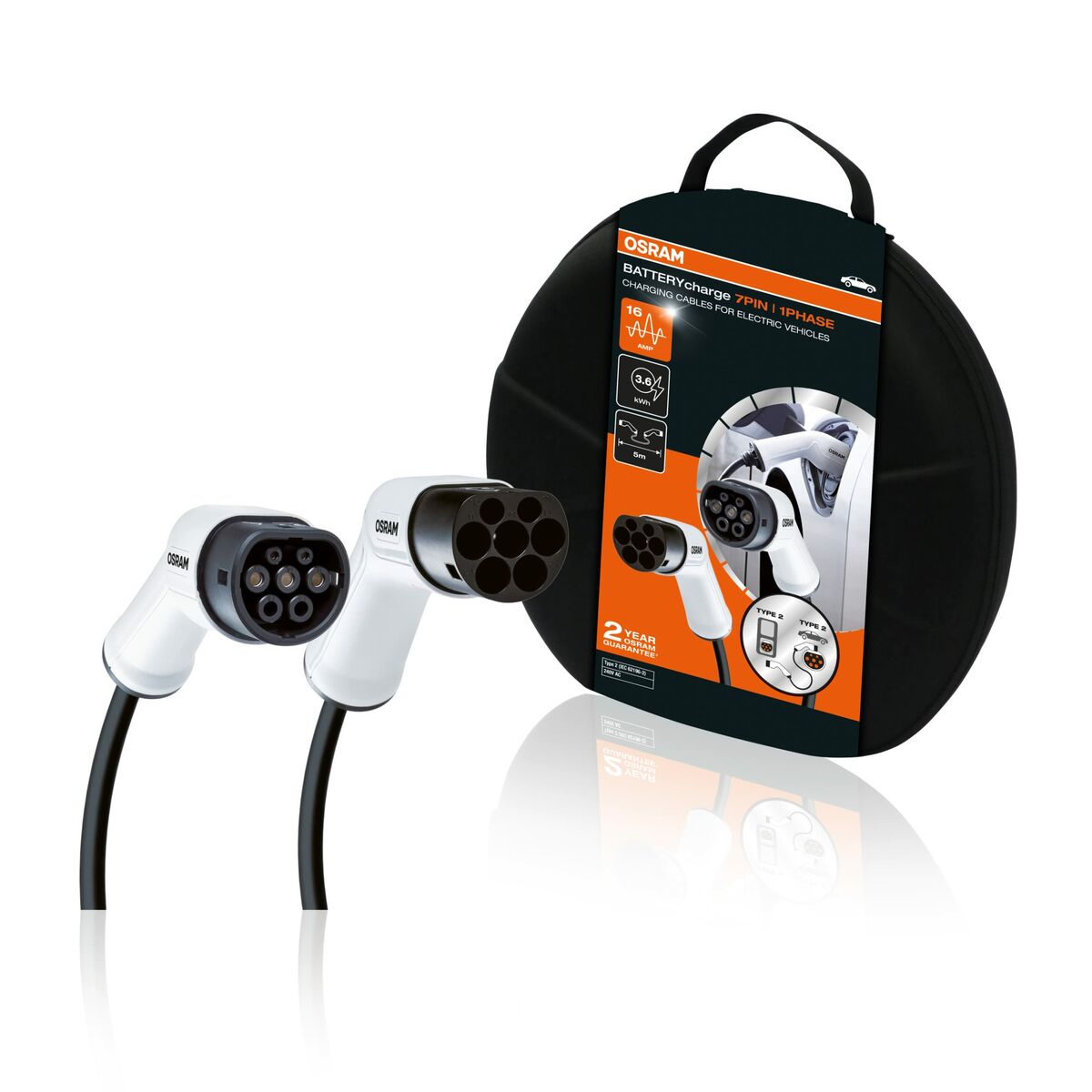 Laddkabel för elbil Osram OSOCC21605 3600 W 16 A Fas 1 - 5