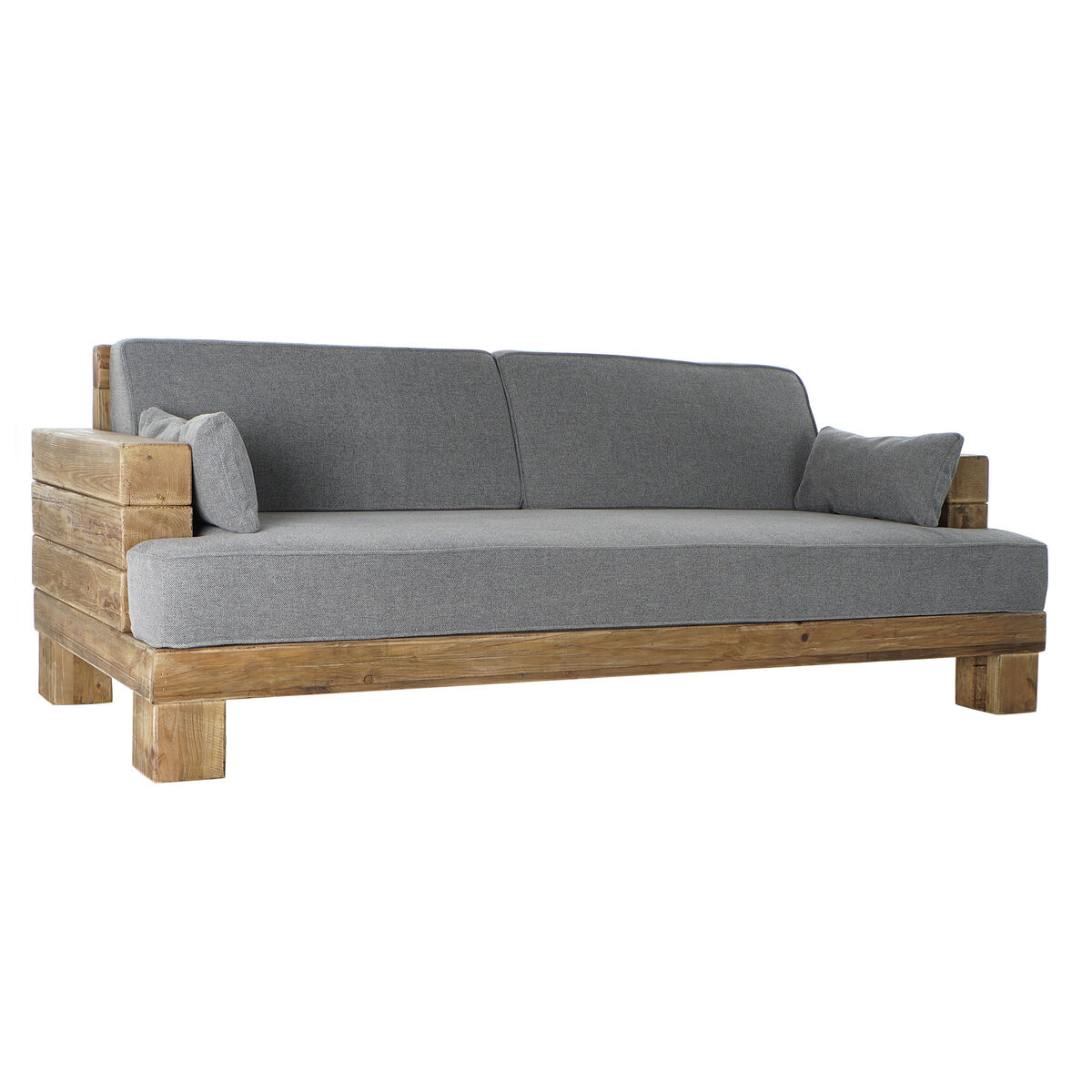 Soffa DKD Home Decor Grå Naturell Alpino 224 x 95 x 82 cm