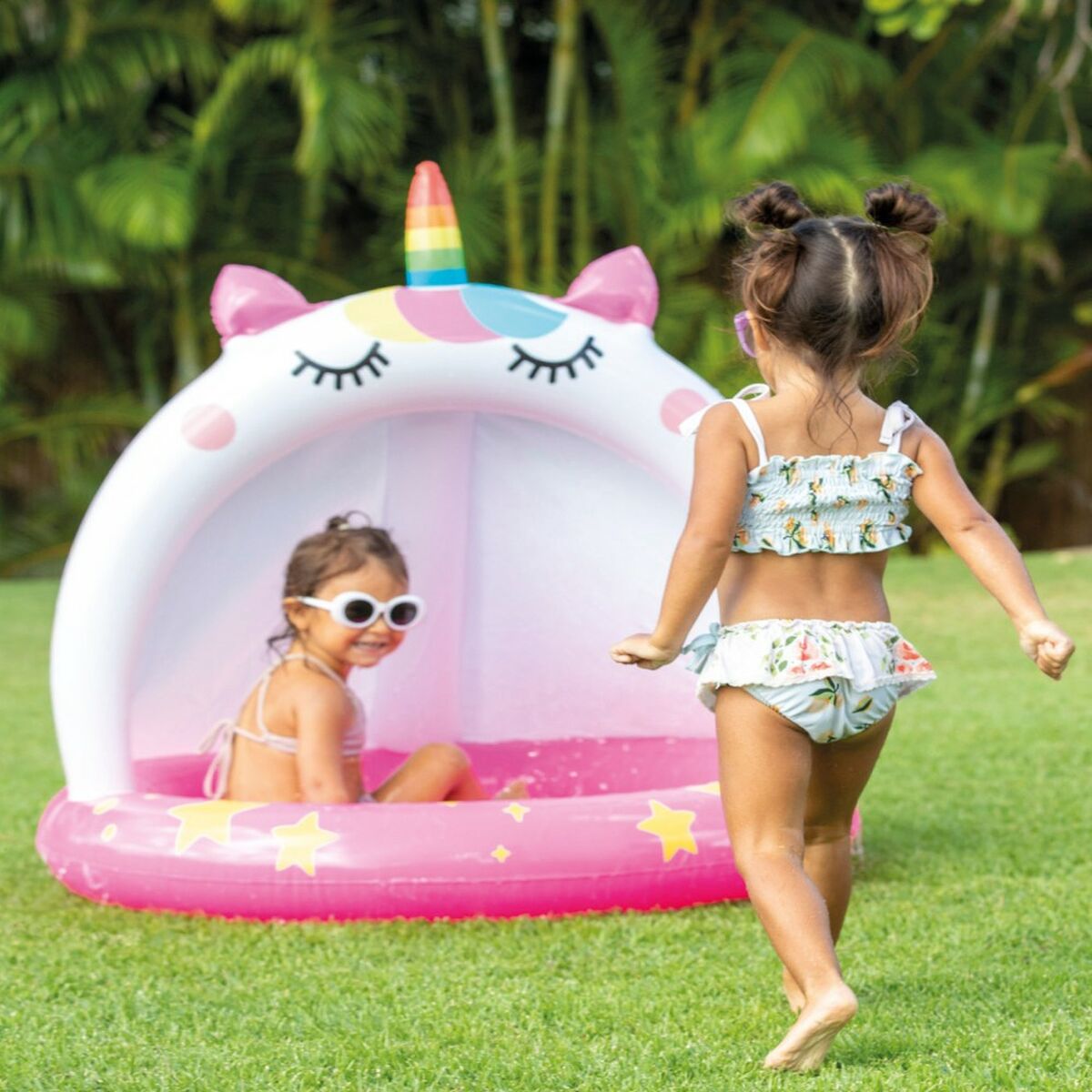 Uppblåsbar plaskpool för barn Intex Katt Enhörning 45 L 101 x 102 x 102 cm (6 antal) - 10