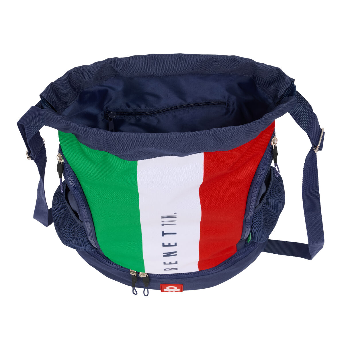 Skopåse med remmar Benetton Flag Marinblå 35 x 40 x 1 cm - 4