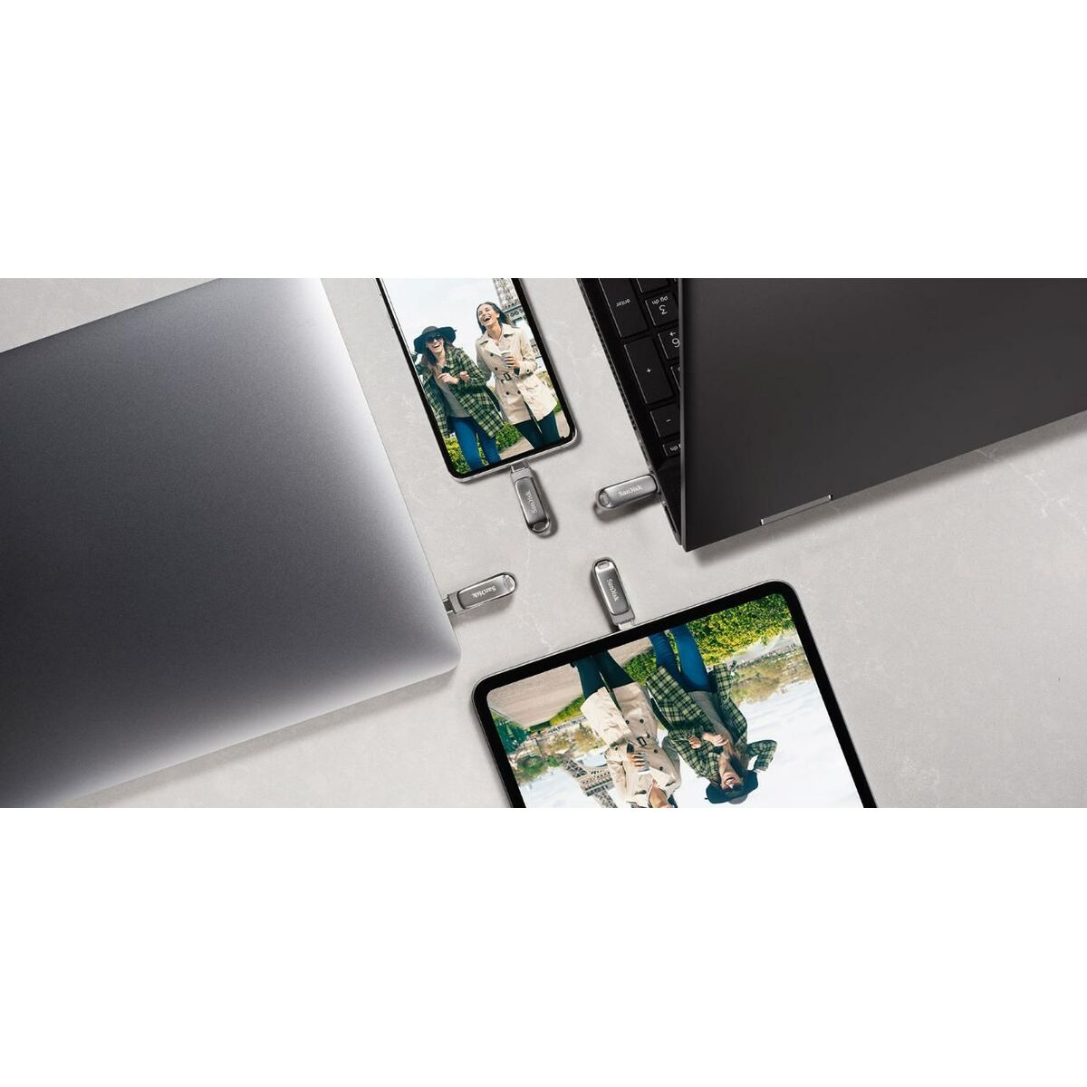 USB-minne SanDisk Ultra Dual Drive Luxe Stål 256 GB (1 antal) - 6