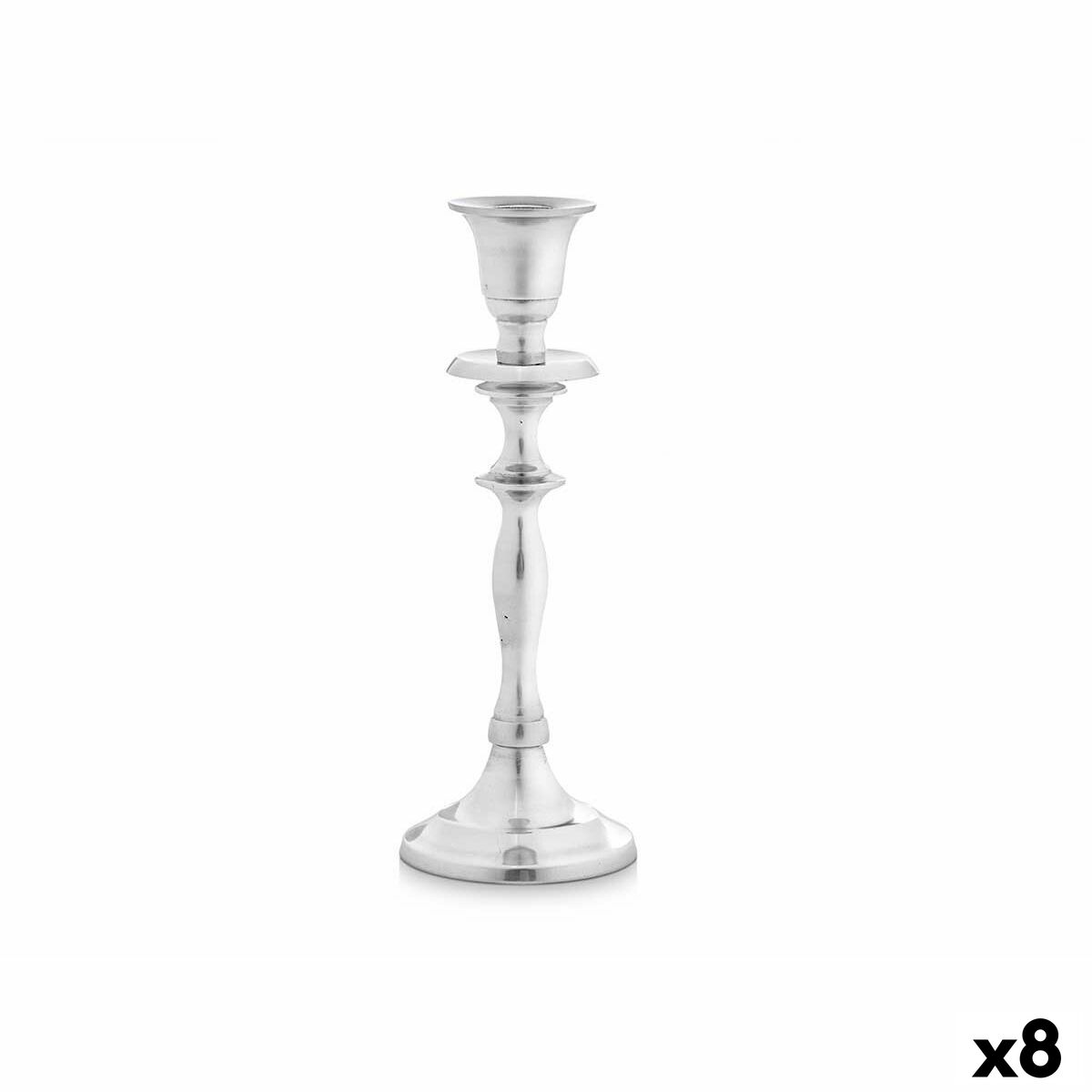 Kandelaber Silvrig Aluminium 4,5 x 20 x 7,5 cm (8 antal) - 4