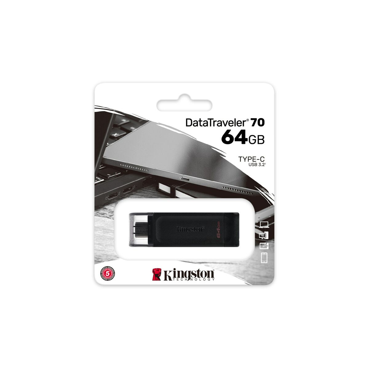 USB-minne Kingston 70 Svart 64 GB (1 antal) - 2