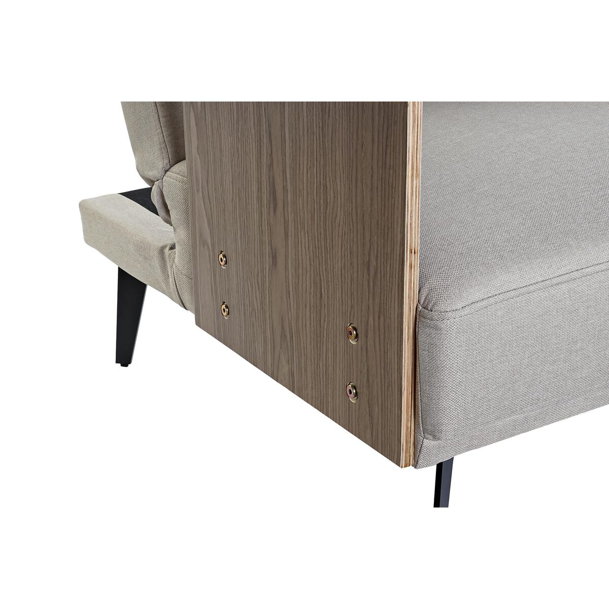 Bäddsoffa DKD Home Decor 203 x 87 x 81 cm Svart Beige Metall Brun - 6