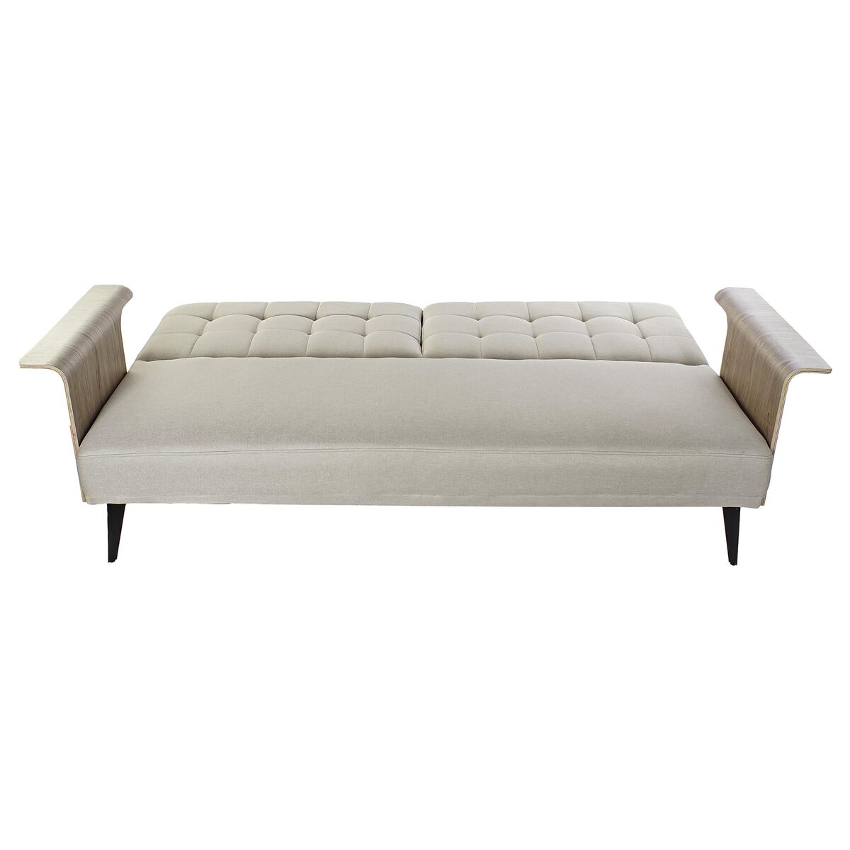 Bäddsoffa DKD Home Decor 203 x 87 x 81 cm Svart Beige Metall Brun - 2