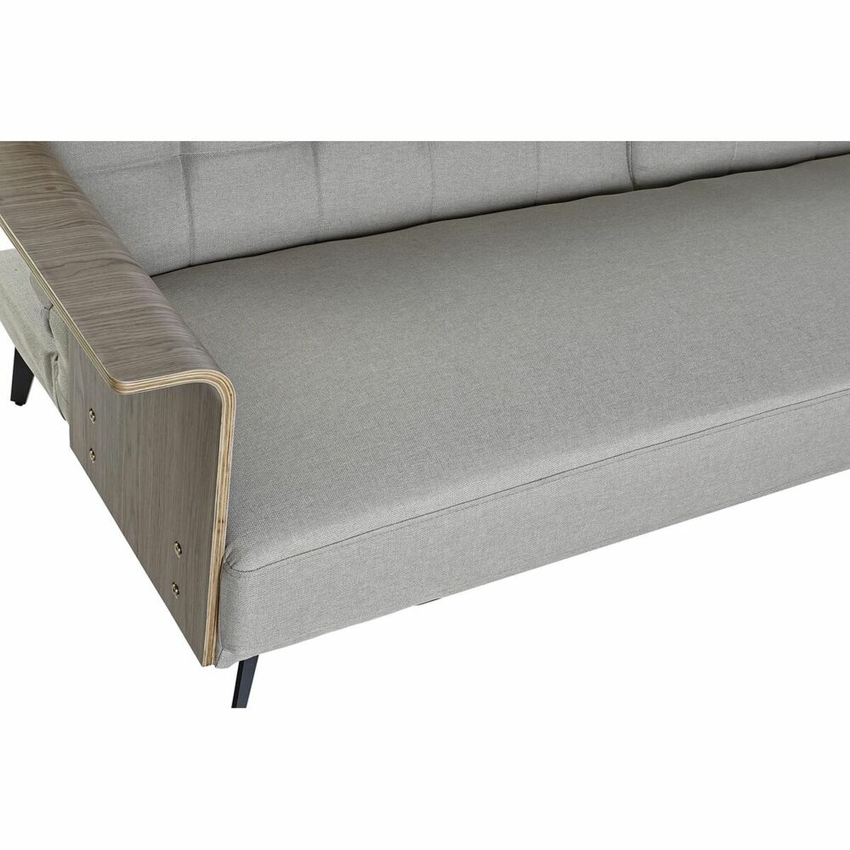 Bäddsoffa DKD Home Decor 203 x 87 x 81 cm Svart Beige Metall Brun - 7