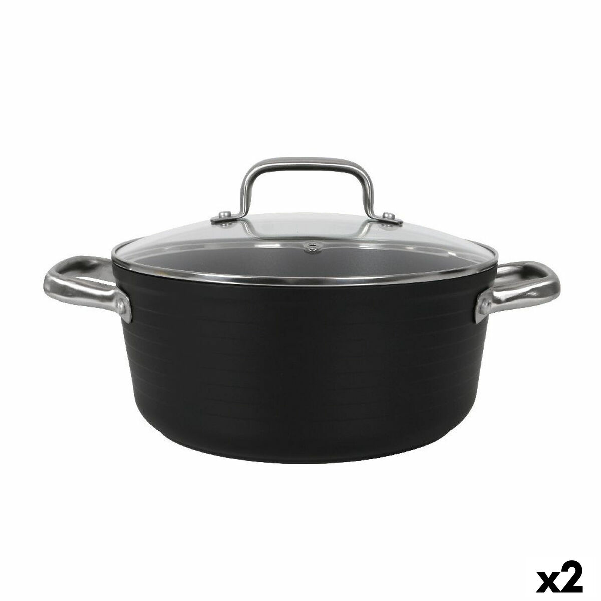 Kastrull med glaslock Quttin Spiral Ø 24 cm Smitt aluminium (2 antal) - 5