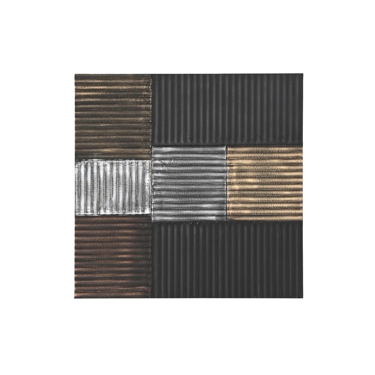 Väggdekoration DKD Home Decor Svart Gyllene Glamour Modern Trä MDF (91 x 3 x 91 cm)