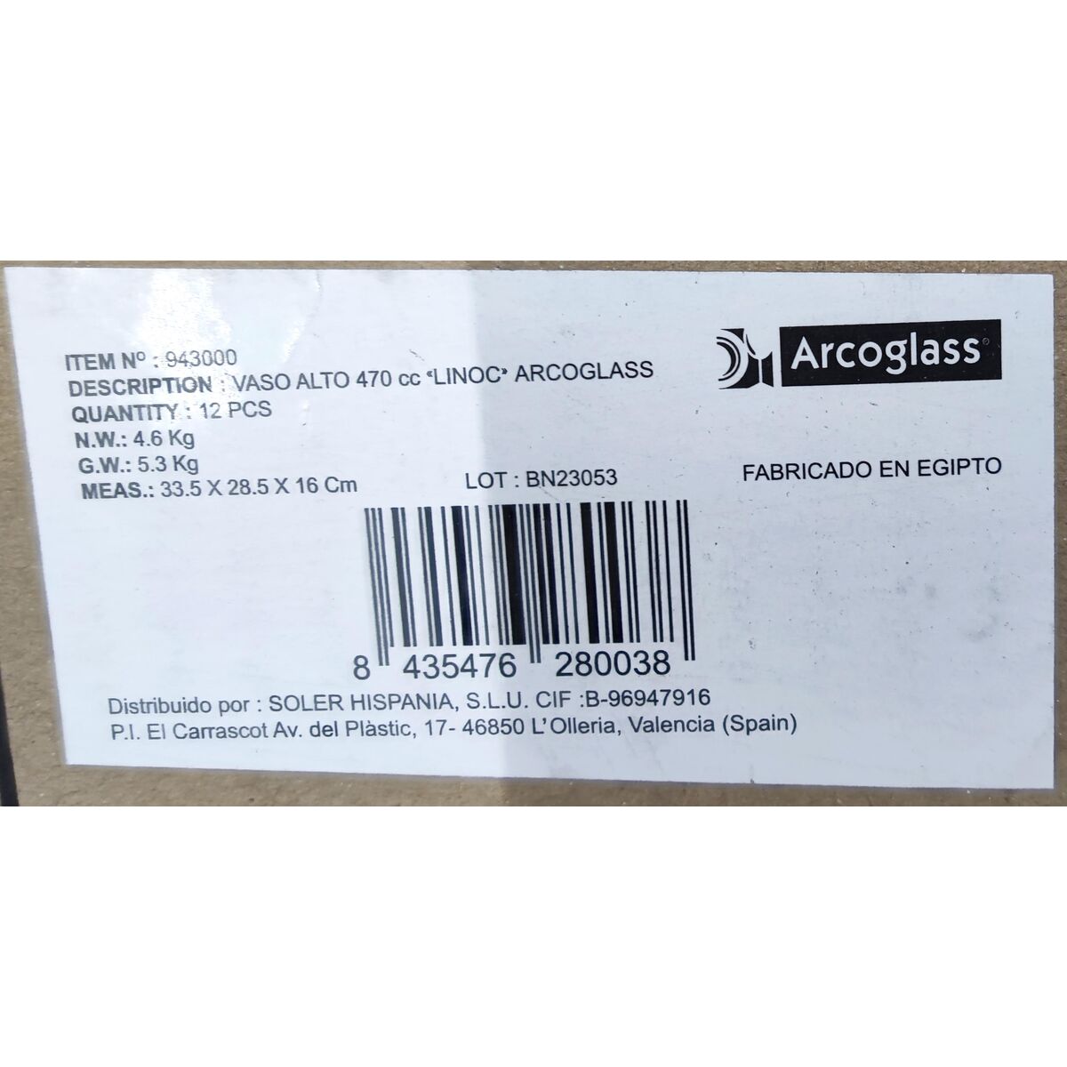 Glas Arcoglass Linoc 470 ml (12 antal) - 5