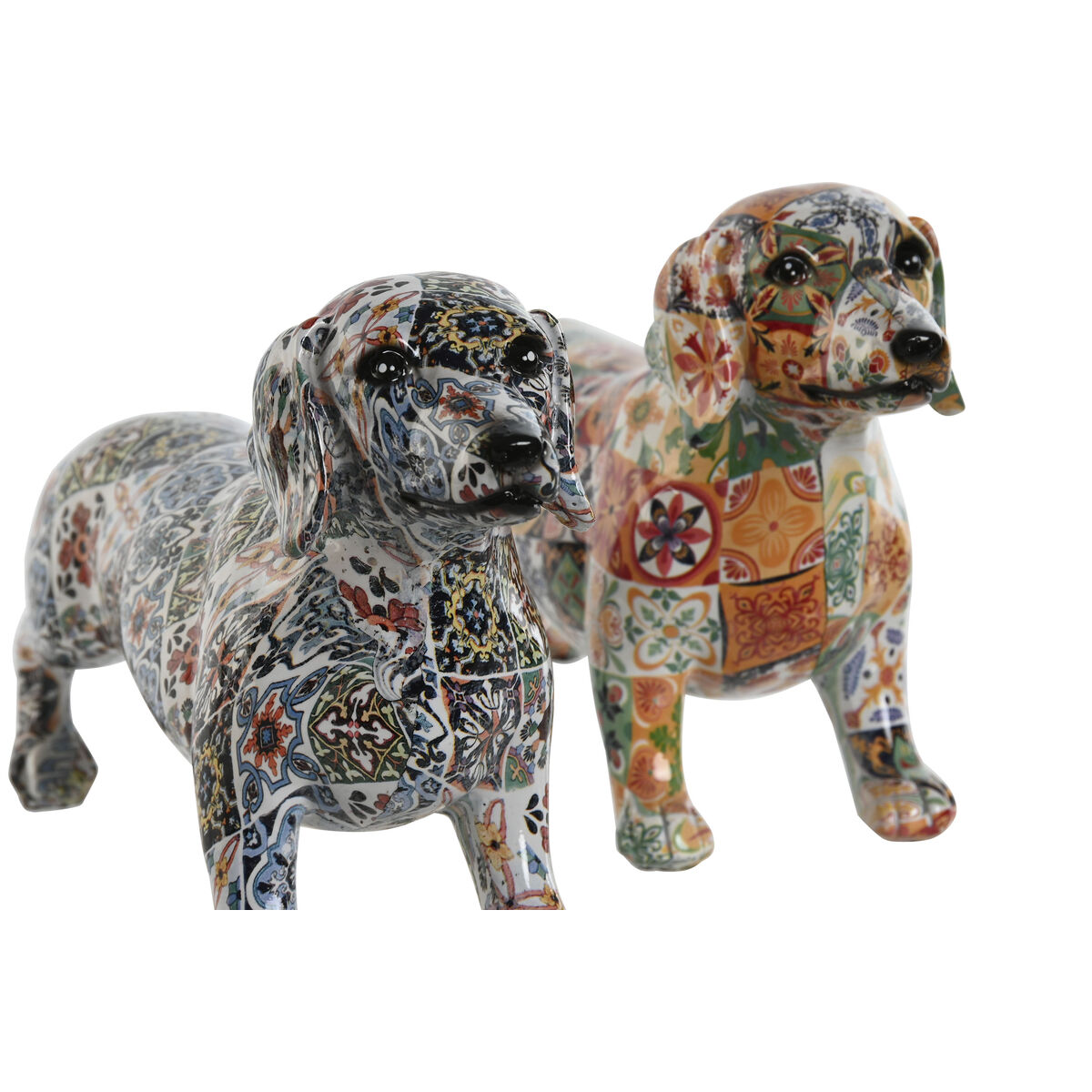Prydnadsfigur Home ESPRIT Multicolour Hund Medelhavs 21 x 6 x 12 cm (2 antal) - 3