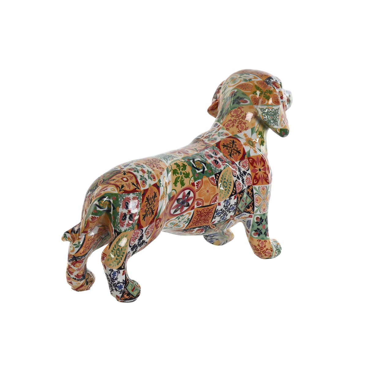 Prydnadsfigur Home ESPRIT Multicolour Hund Medelhavs 21 x 6 x 12 cm (2 antal) - 2