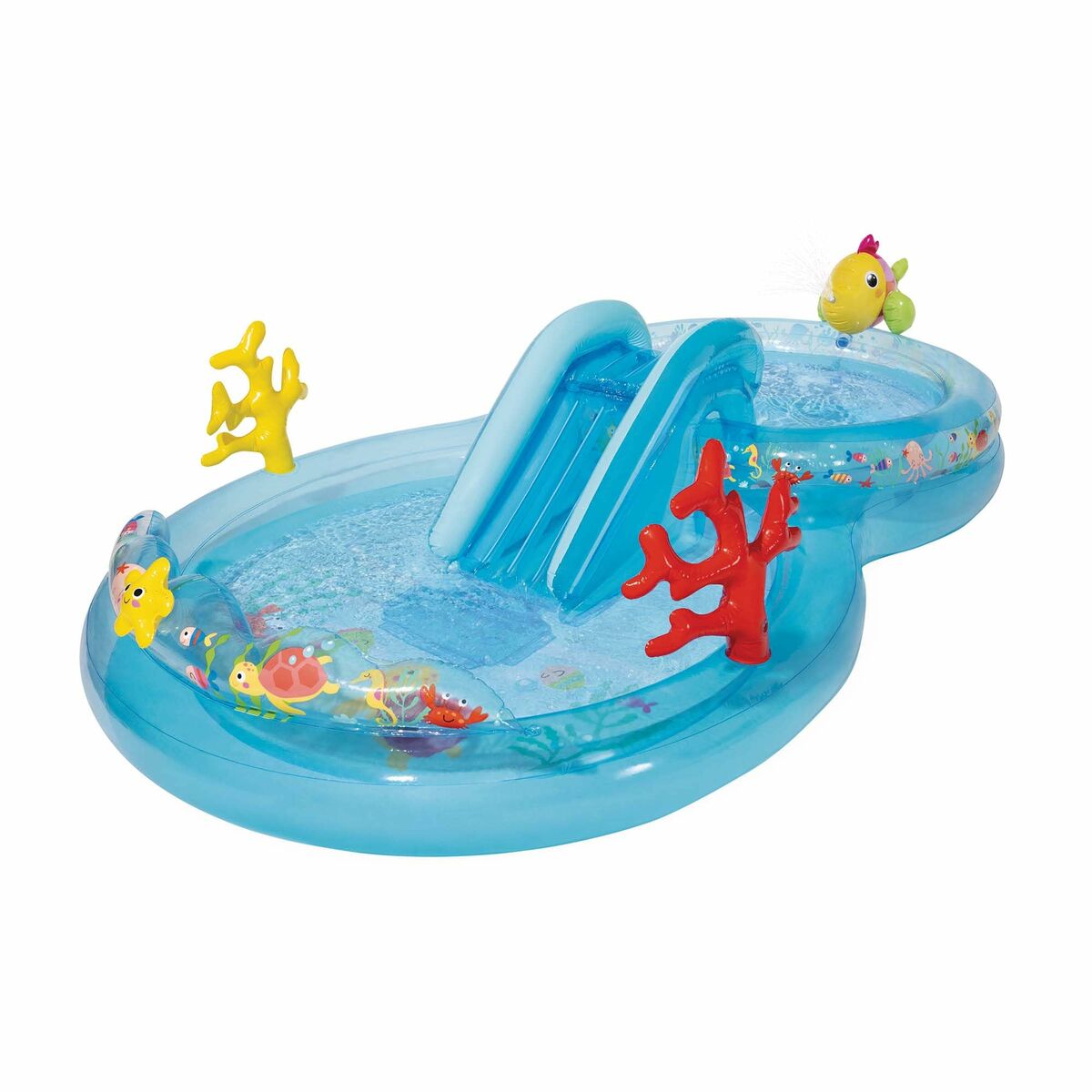 Uppblåsbar plaskpool för barn Intex 206 L 310 x 193 x 71 cm Havsblå - 9
