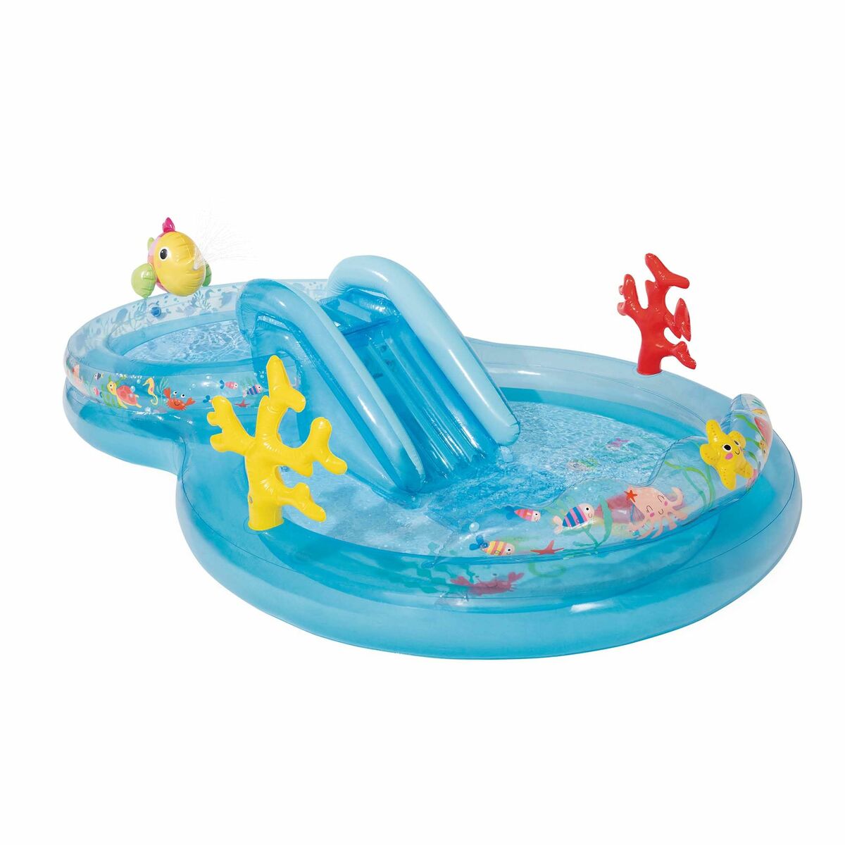 Uppblåsbar plaskpool för barn Intex 206 L 310 x 193 x 71 cm Havsblå