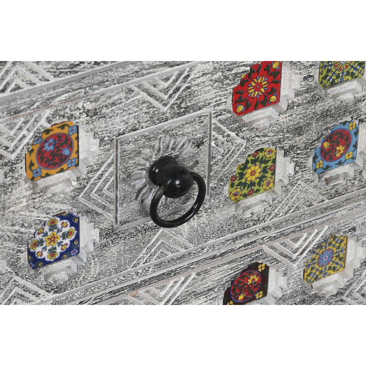 Byrå DKD Home Decor Vit Grå Keramik Mangoträ Indier 45 x 35 x 107 cm - 3