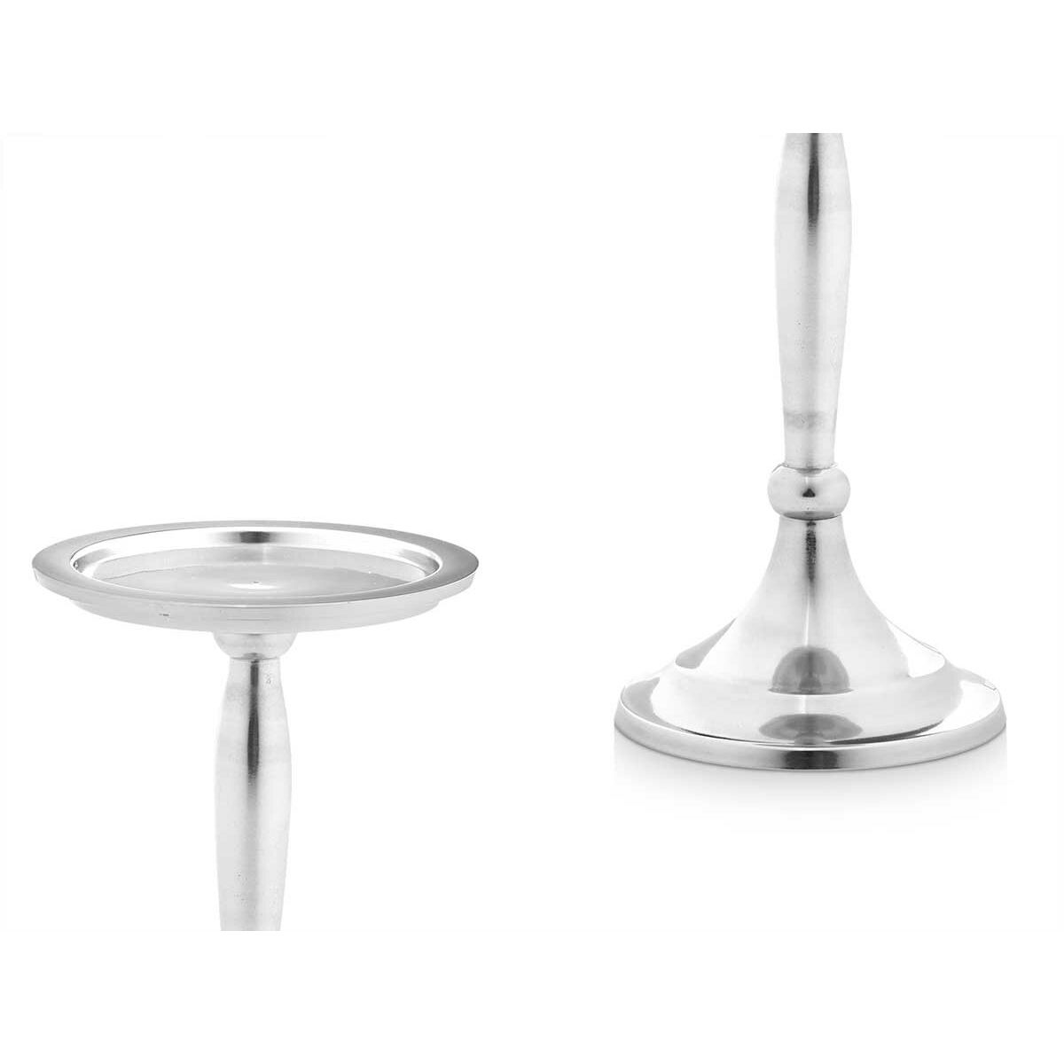 Kandelaber Gift Decor Silvrig Silver Aluminium 11 x 12,5 x 11 cm 10 x 17 x 8,5 cm (8 antal) - 2