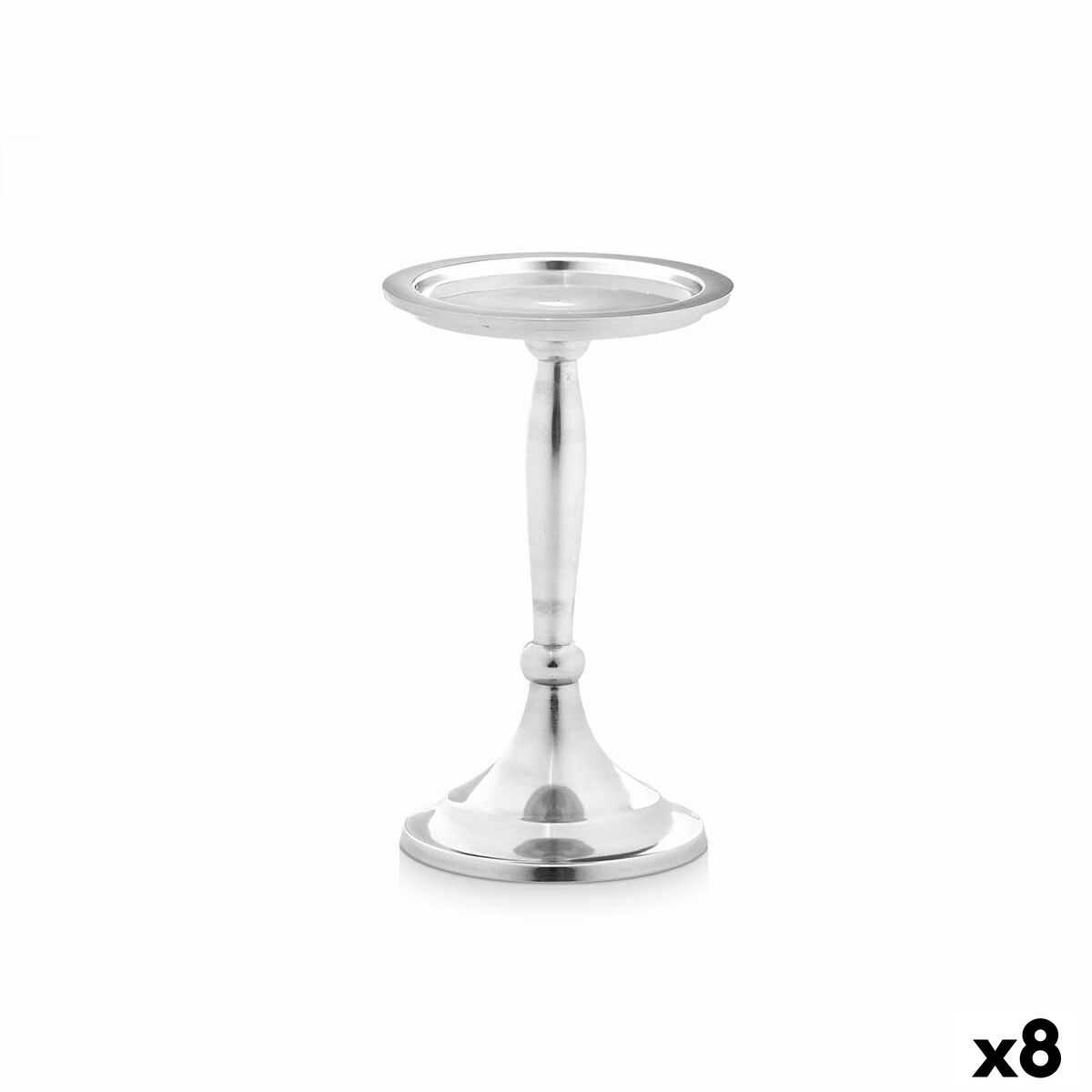 Kandelaber Gift Decor Silvrig Silver Aluminium 11 x 12,5 x 11 cm 10 x 17 x 8,5 cm (8 antal) - 4