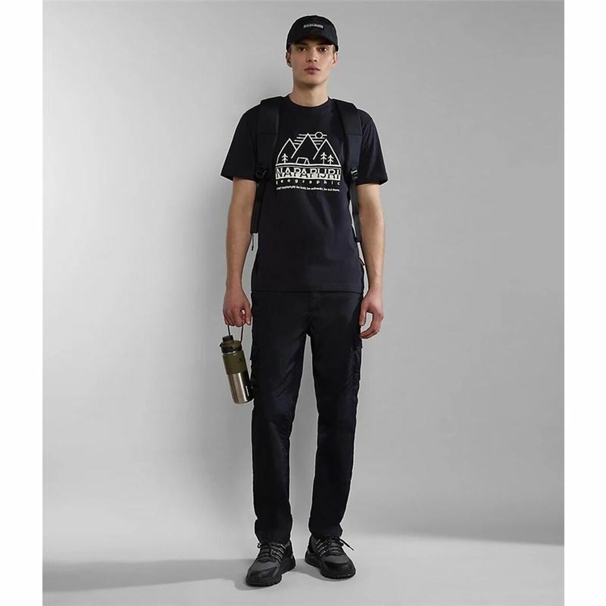 T-shirt med kortärm Herr Napapijri S-Faber Svart - 5