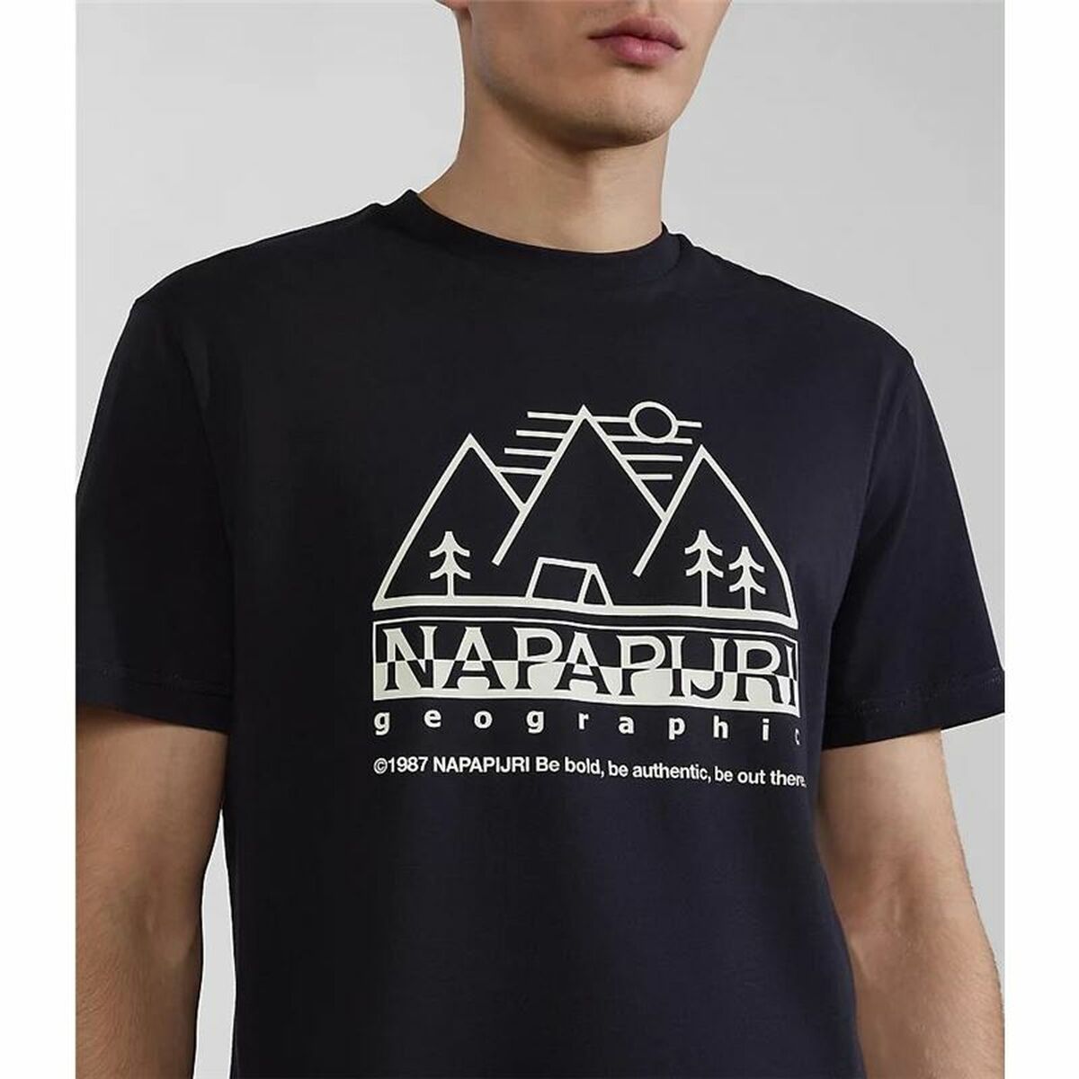 T-shirt med kortärm Herr Napapijri S-Faber Svart - 6