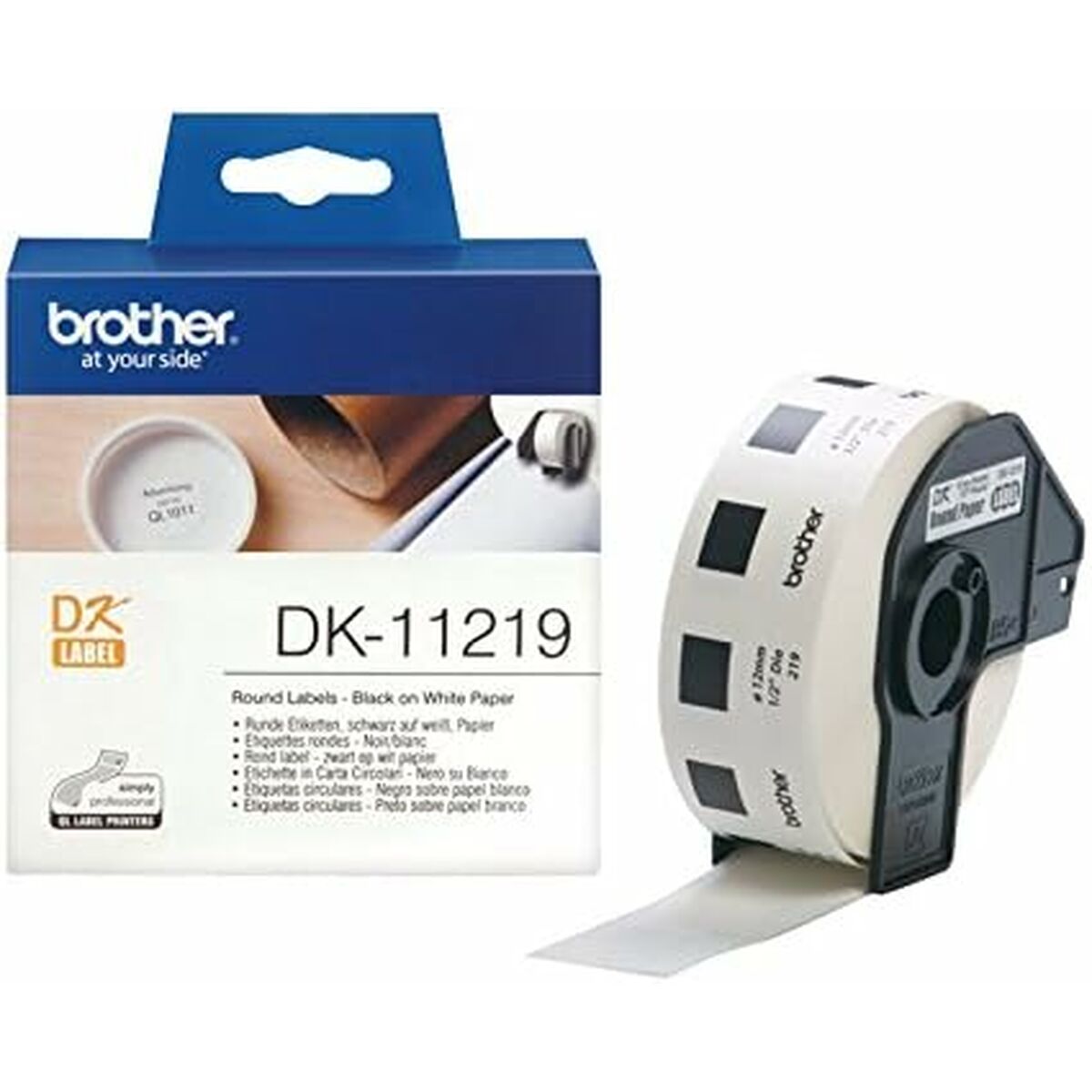 Etiketter till Skrivare Brother DK11219 Vit Svart/Vit