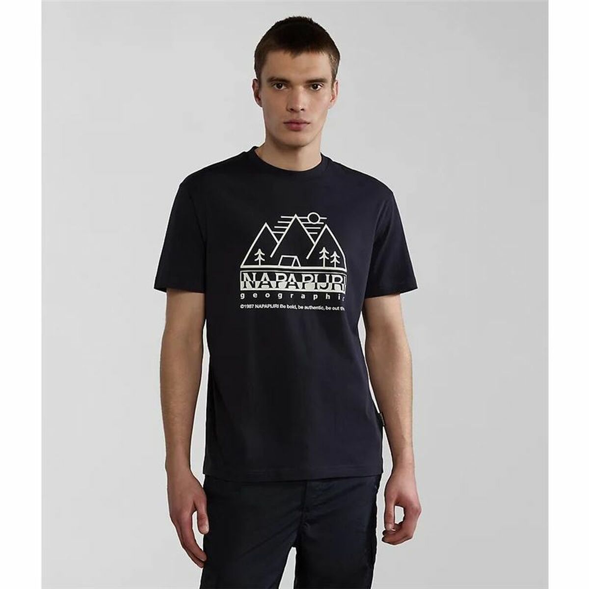 T-shirt med kortärm Herr Napapijri S-Faber Svart - 3