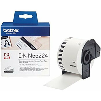 Termiskt papper, kontinuerligt Brother DK-N55224 54 x 30,48 mm Vit Svart/Vit