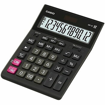 Kalkylator Casio GR-12 Svart Plast