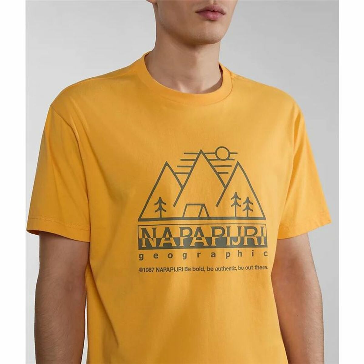 T-shirt med kortärm Herr Napapijri S-Faber Gyllene - 6
