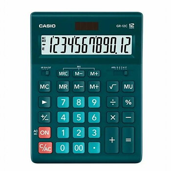 Kalkylator Casio GR-12C-DG Svart Grön Plast
