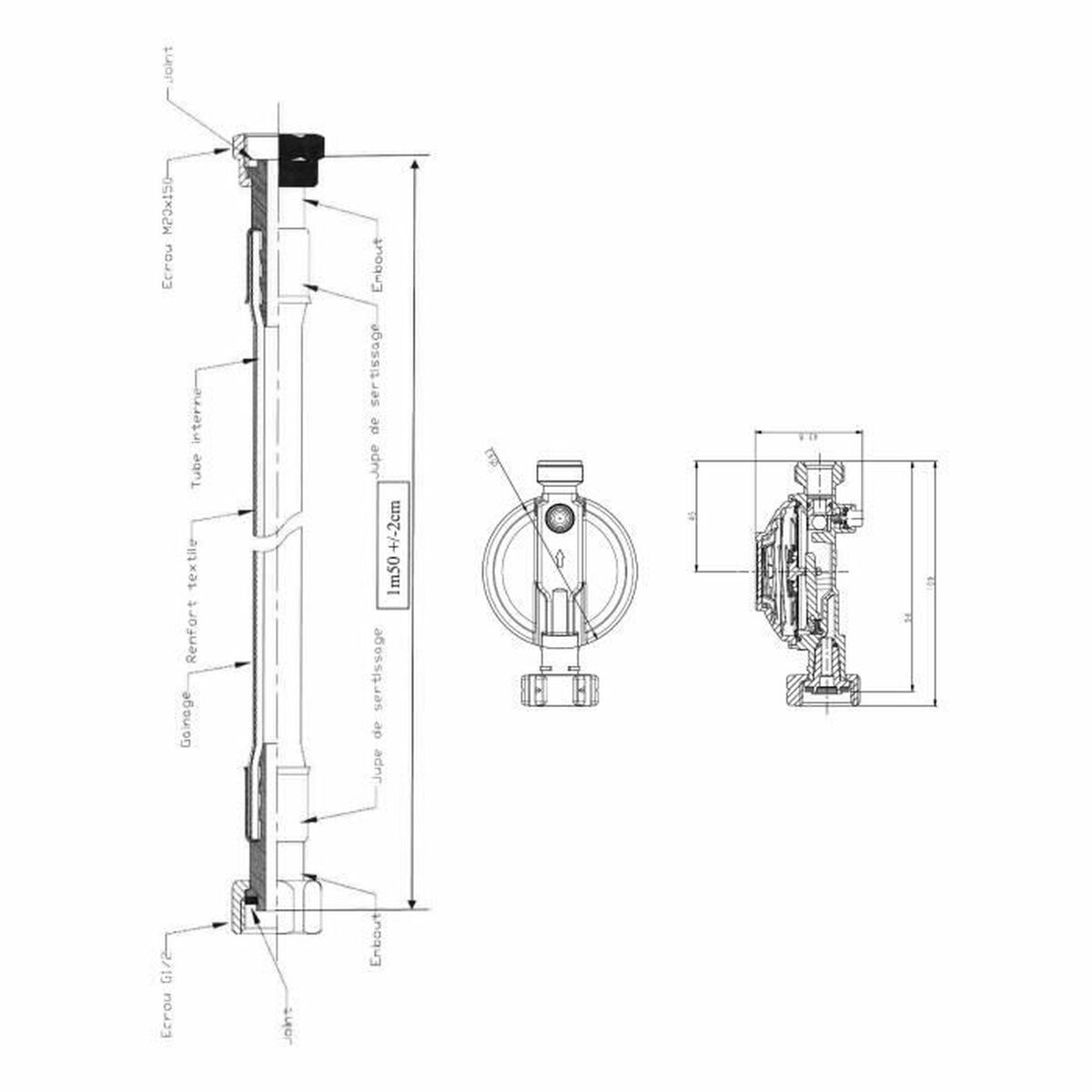 Butangasregulator Rousseau M20X150 Vit Gyllene - 2