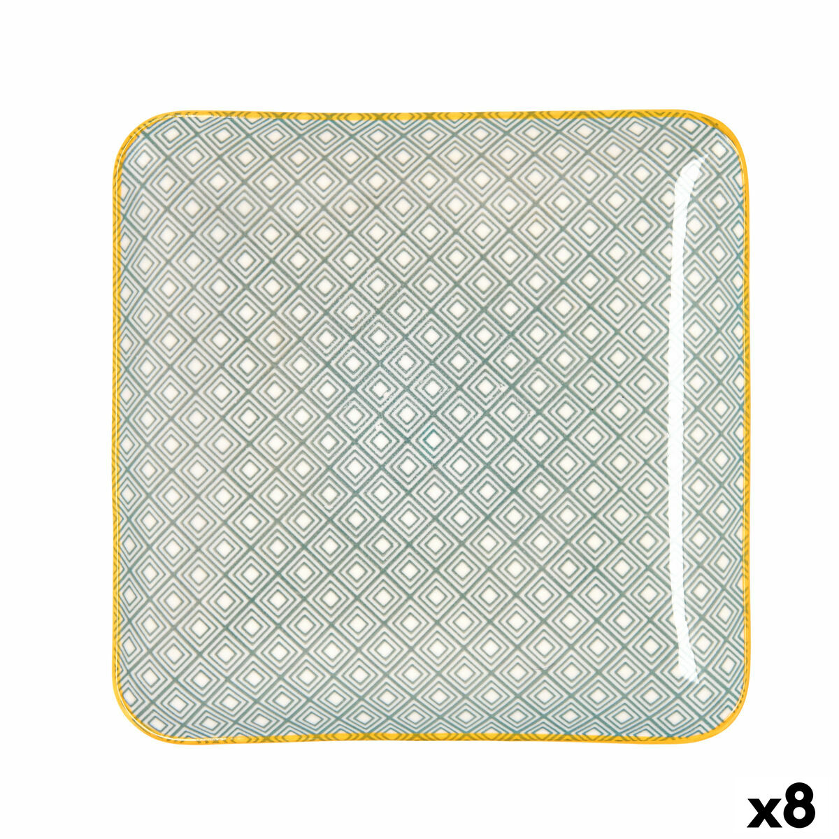 Snacksbricka Quid Pippa Fyrkantig Keramik Multicolour (21 x 21 cm) (8 antal) - 3