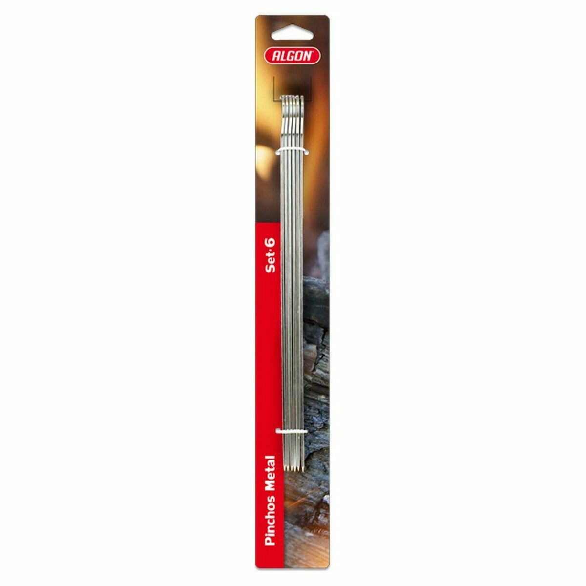 Set med grillspett för barbecue Algon Metall 6 Delar (24 antal) (35 x 2,5 mm) - 3