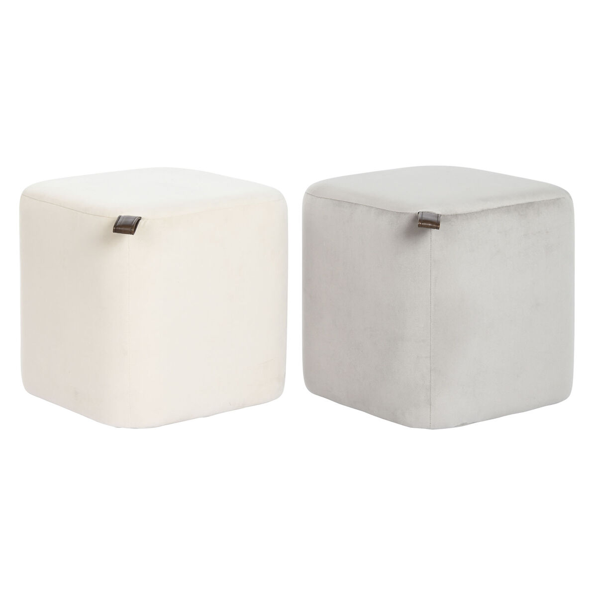 Fotpall DKD Home Decor Gul Blå Beige Grå Scandi 35 x 35 x 35 cm (2 antal)