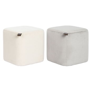 Fotpall DKD Home Decor Gul Blå Beige Grå Scandi 35 x 35 x 35 cm (2 antal)